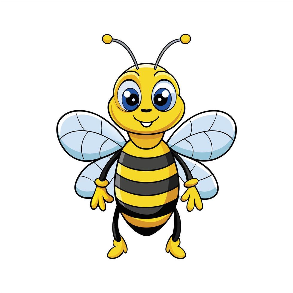 bee cartoon icon with white background vector