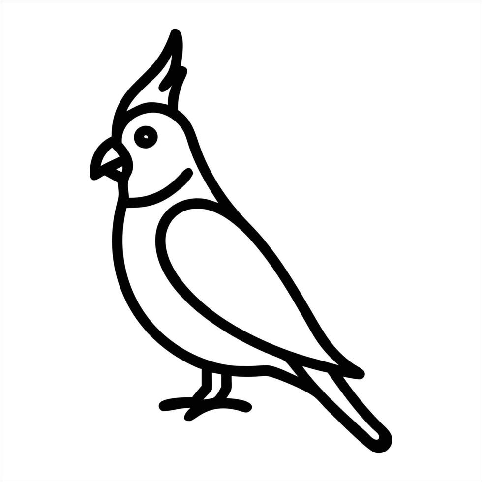cockatiel bird icon vector