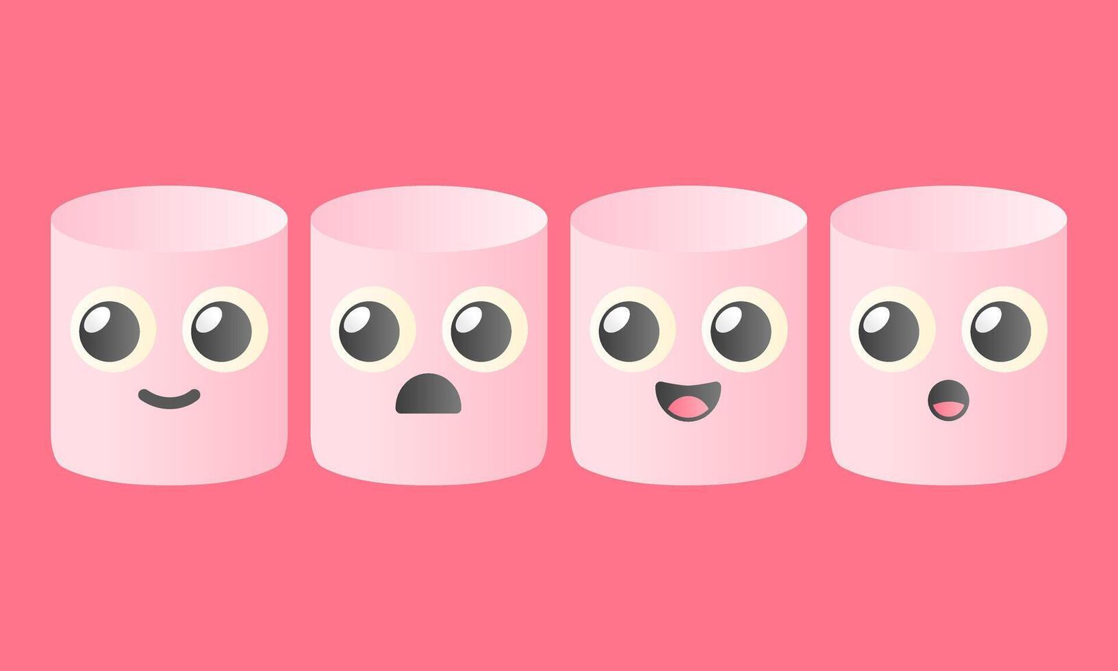 Marshmallow with Happy Expression. Sweet Marshmallow Icon. Cute Marshmallow Element. vector
