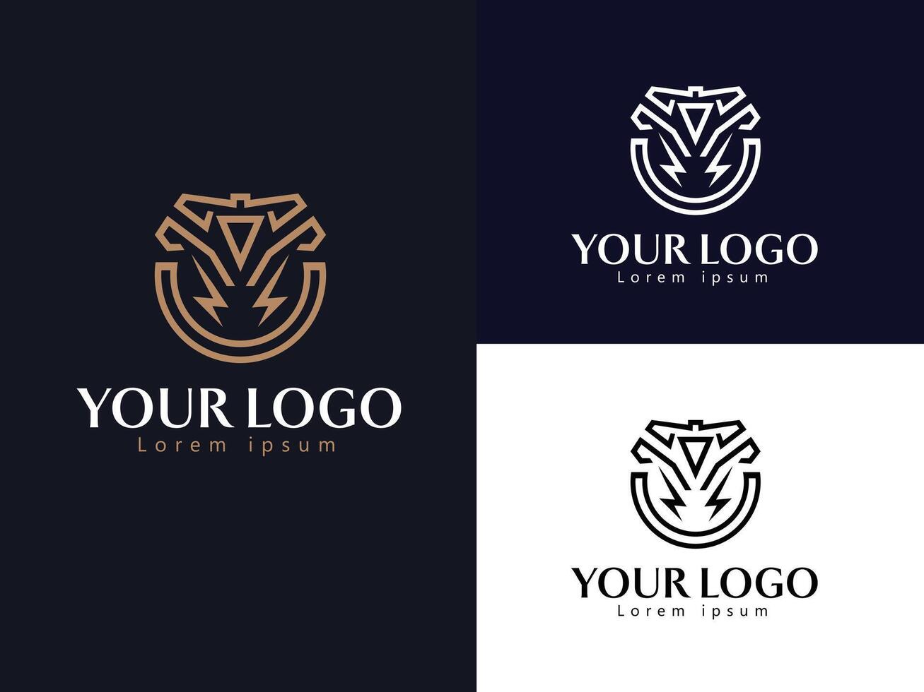 Highlighting the lightning logo like elements and circular design. vector