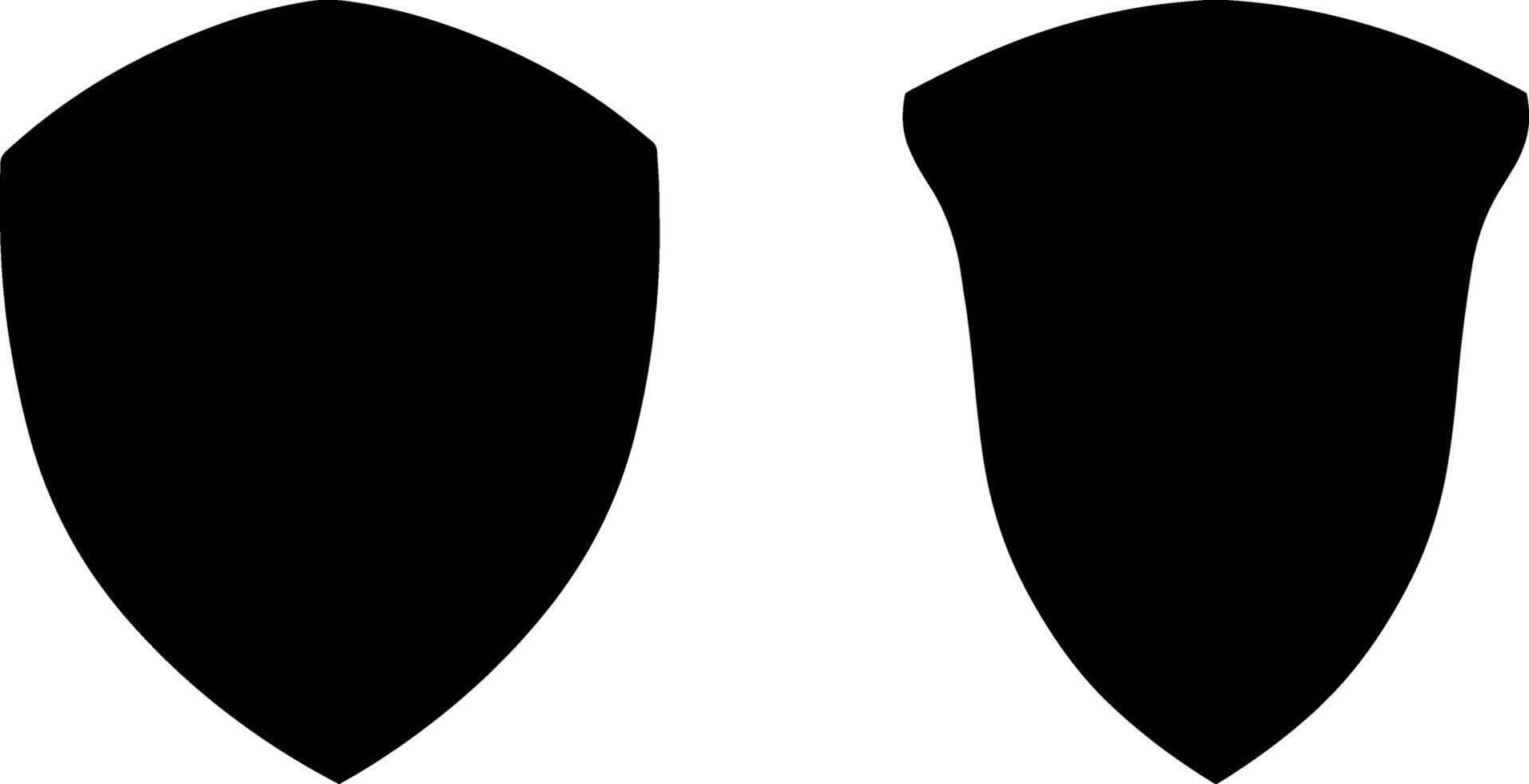 Shield collection icon Stencil filled set sign vector