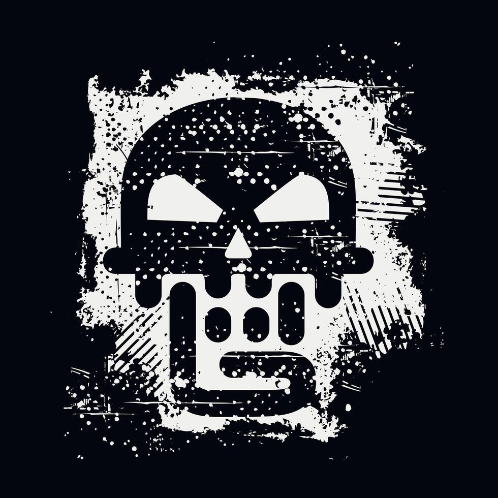 grunge stencil skull vector