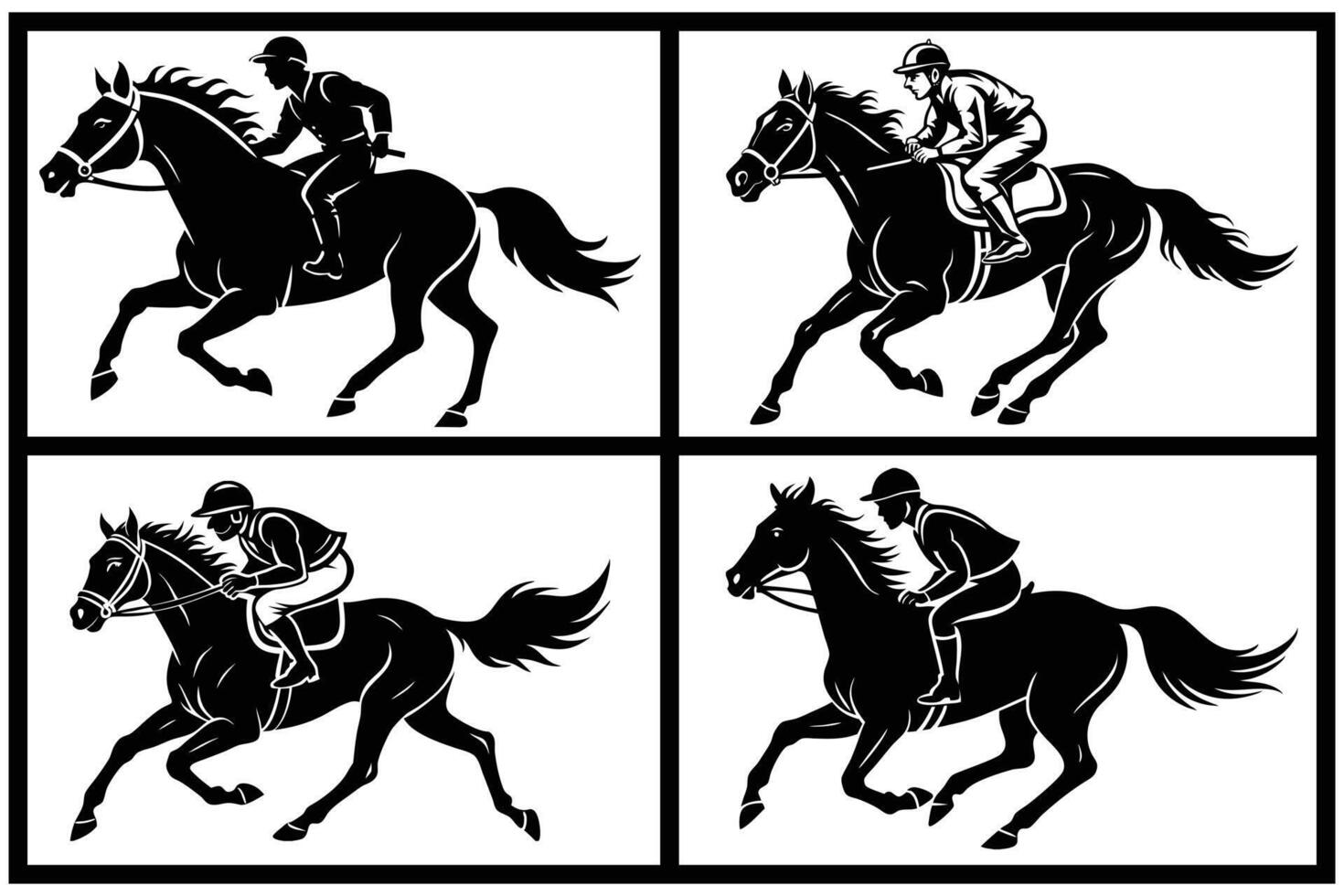 Horse silhouette style with white background vector