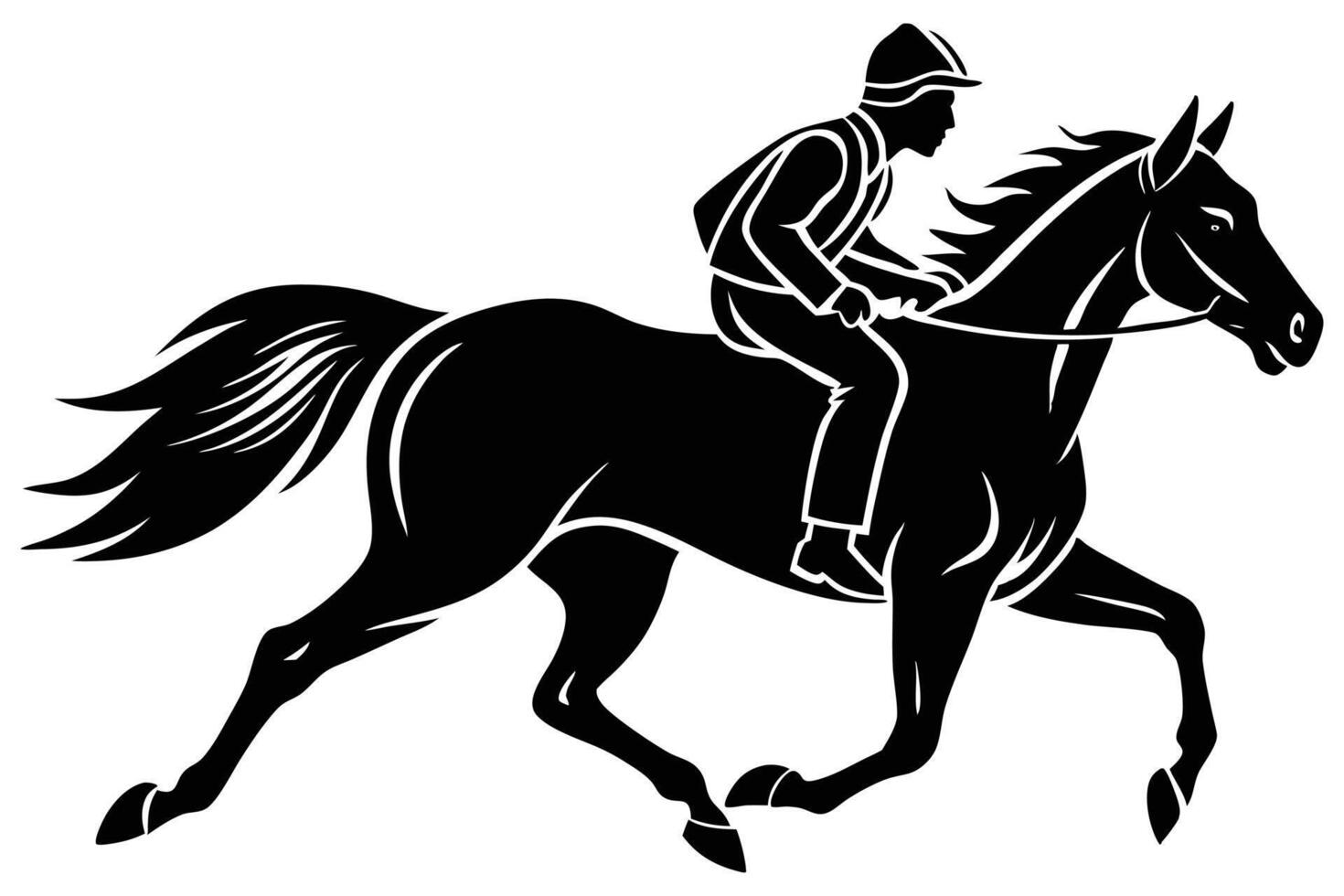 A set of silhouette horse in various acting vector
