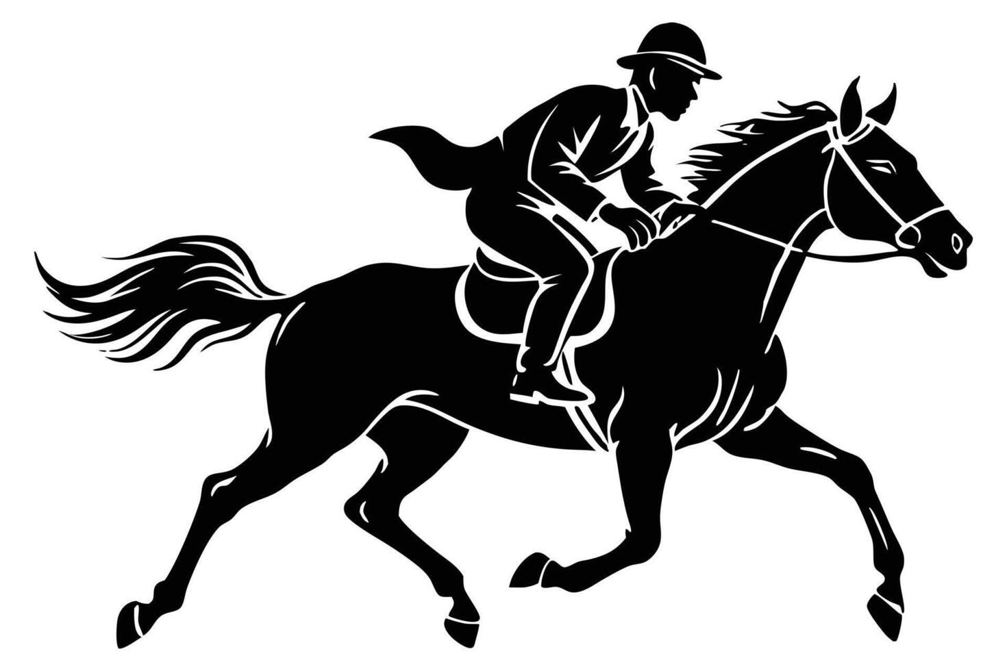 Set of horse silhouette animal set isolated on white background vector