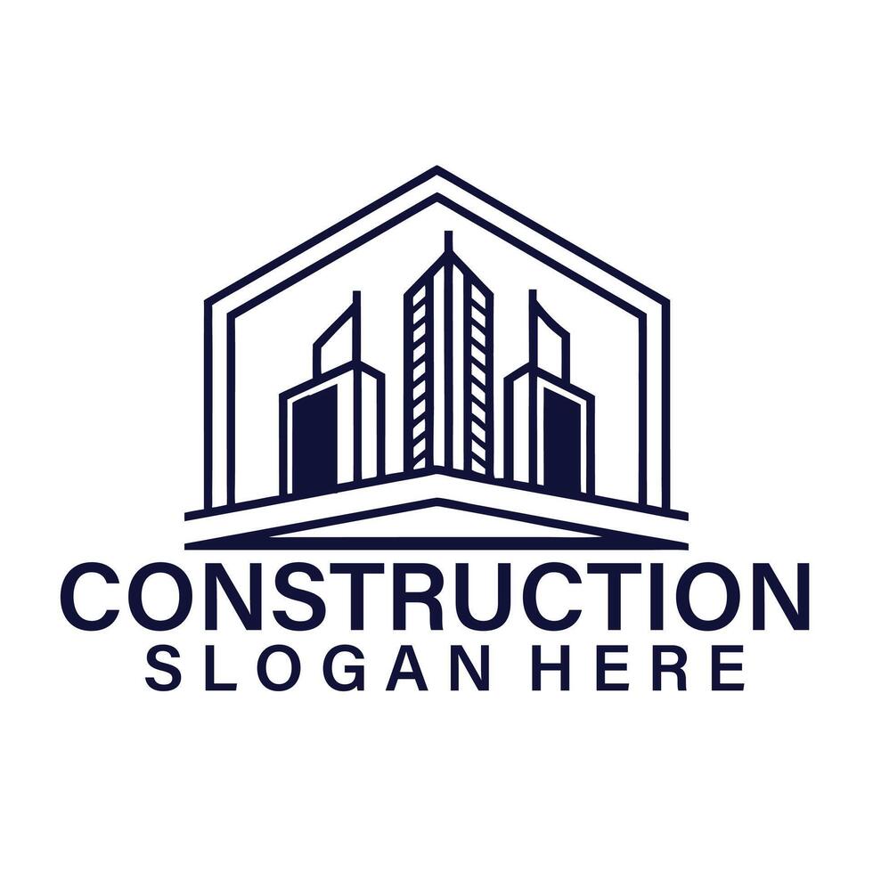 brand new real estate construction logo design vector