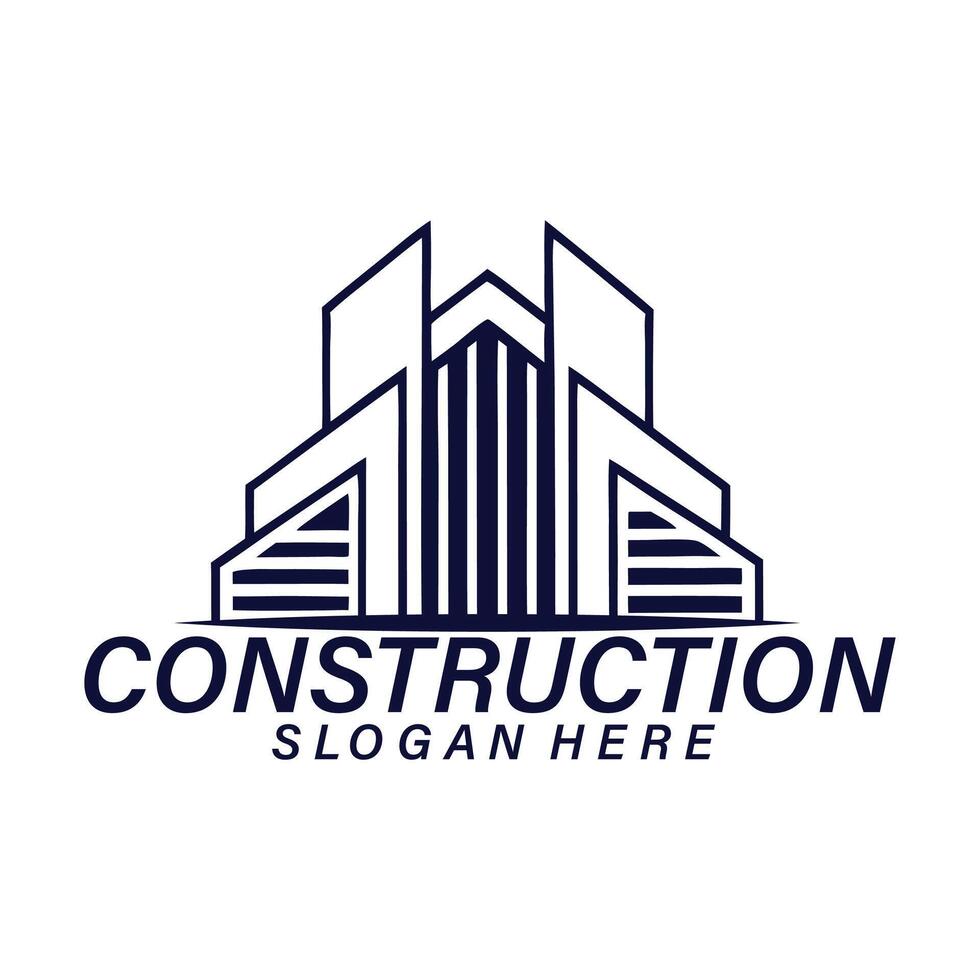 real estate property and construction business logo design vector