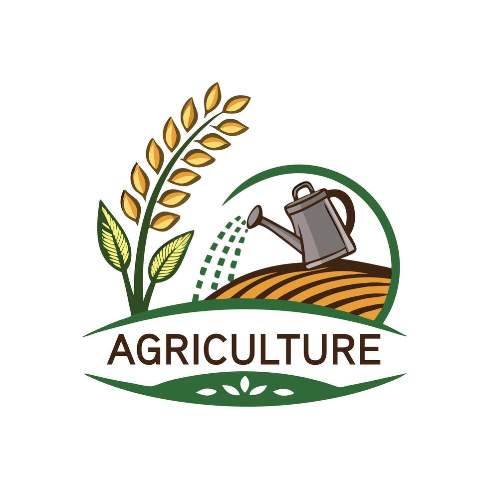 professional eco friendly new unique creative farming landscape lawn care and agricultural logo vector