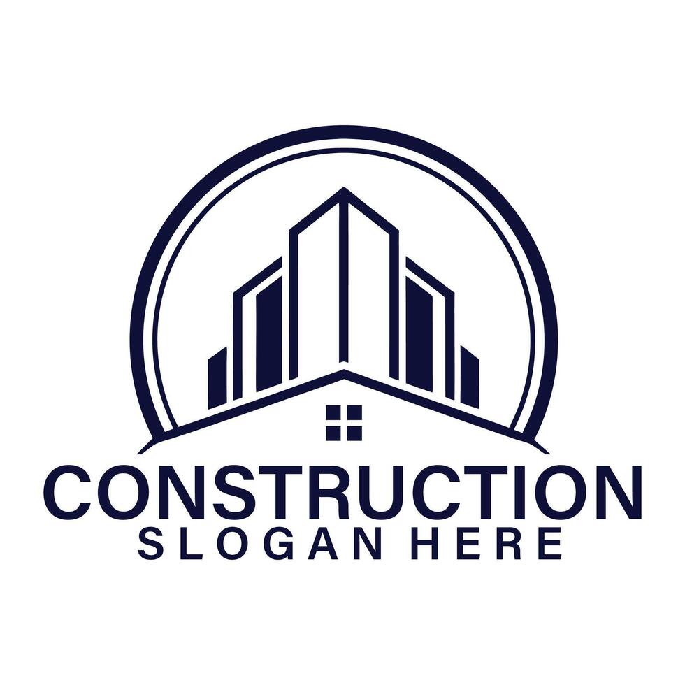 real estate construction and realtor business logo vector