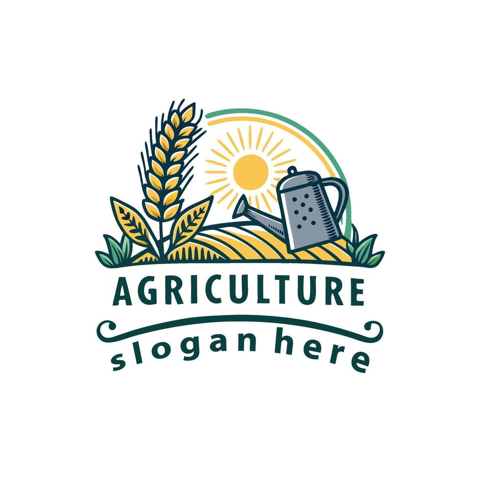 unique agriculture farms and scape, trimming, agriculture and lawn care logo vector