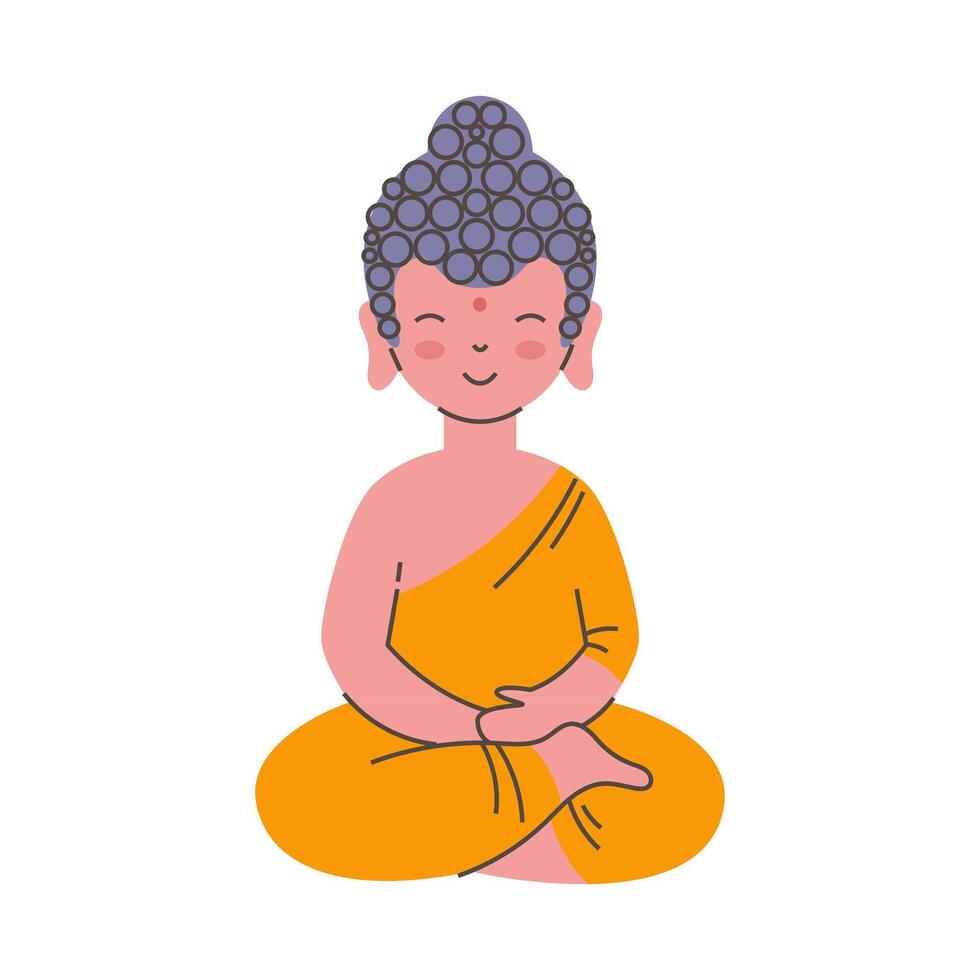 Statue of Buddha in the lotus posture. Meditation. Yoga vector