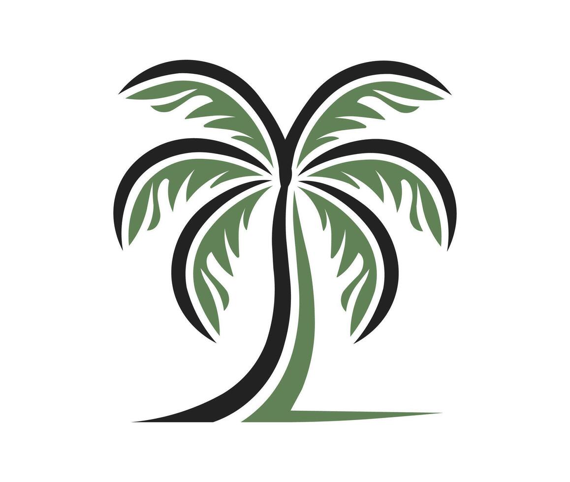 palm tree isolated on white background vector