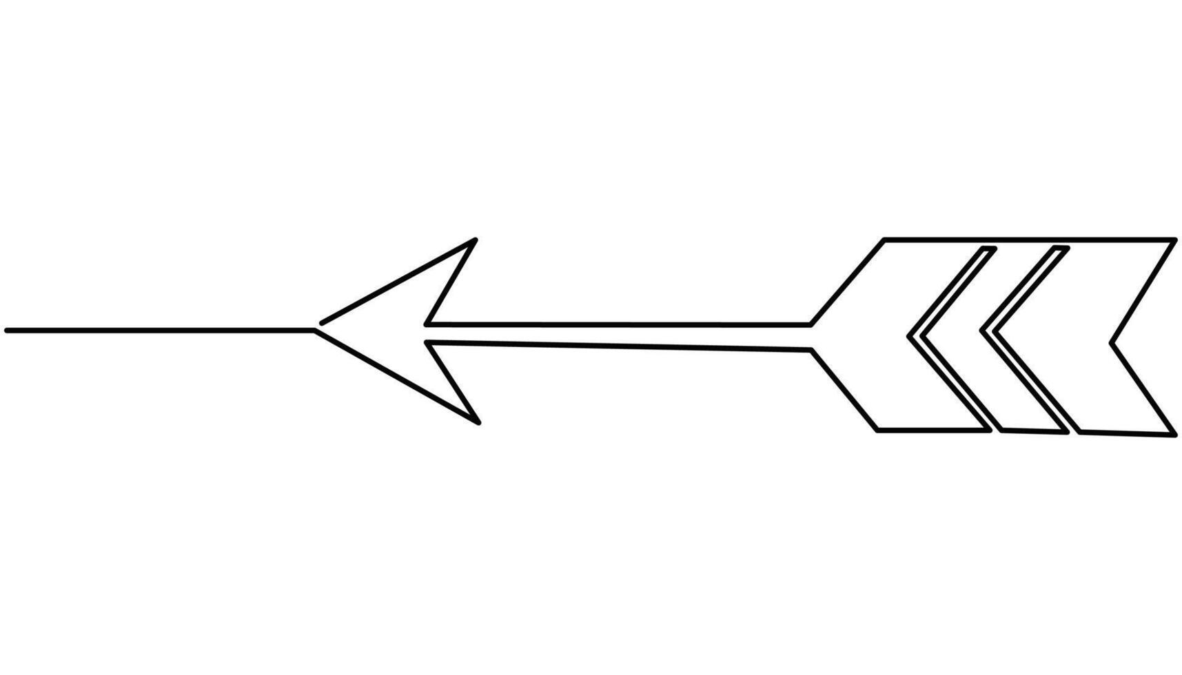 Continuous one line art drawing of arrow vector