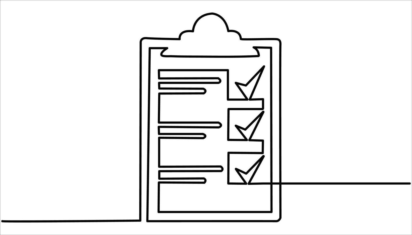 Clipboard continuous one line drawing illustration vector