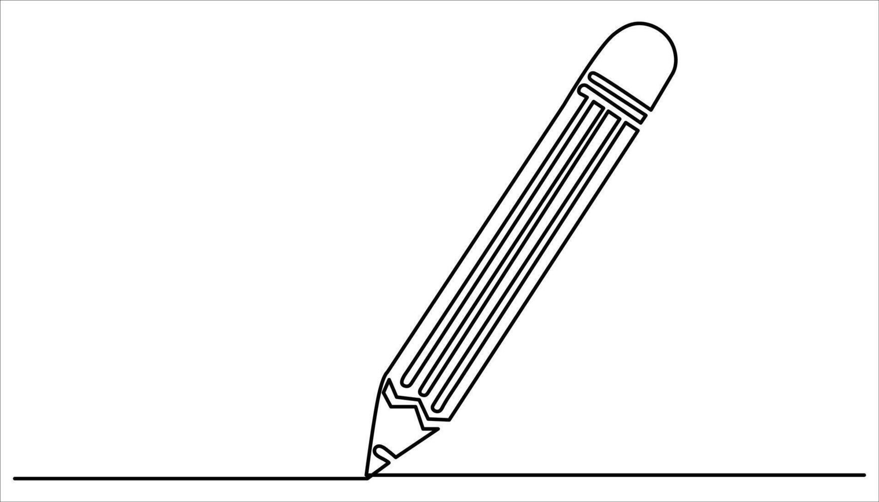 Pencil continuous one line art drawing illustration vector