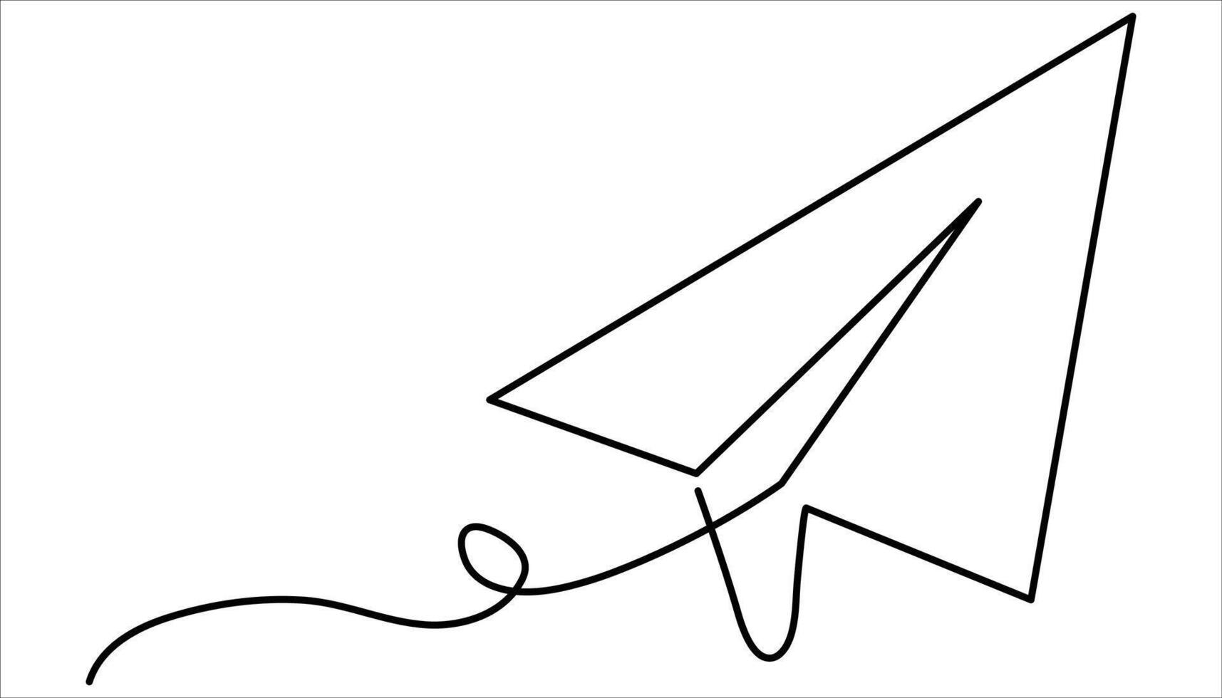 paper plane continuous one line art dawing vector