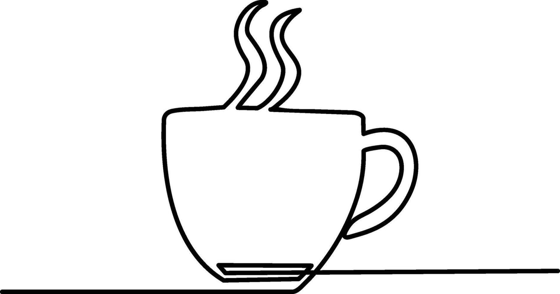 Coffee cup continuous one line art drawing vector