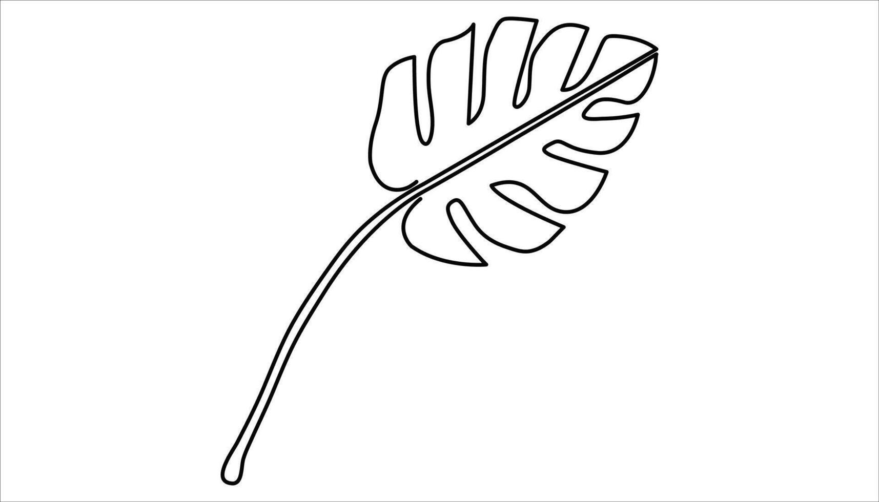 Monstera continuous one line art drawing illustration vector