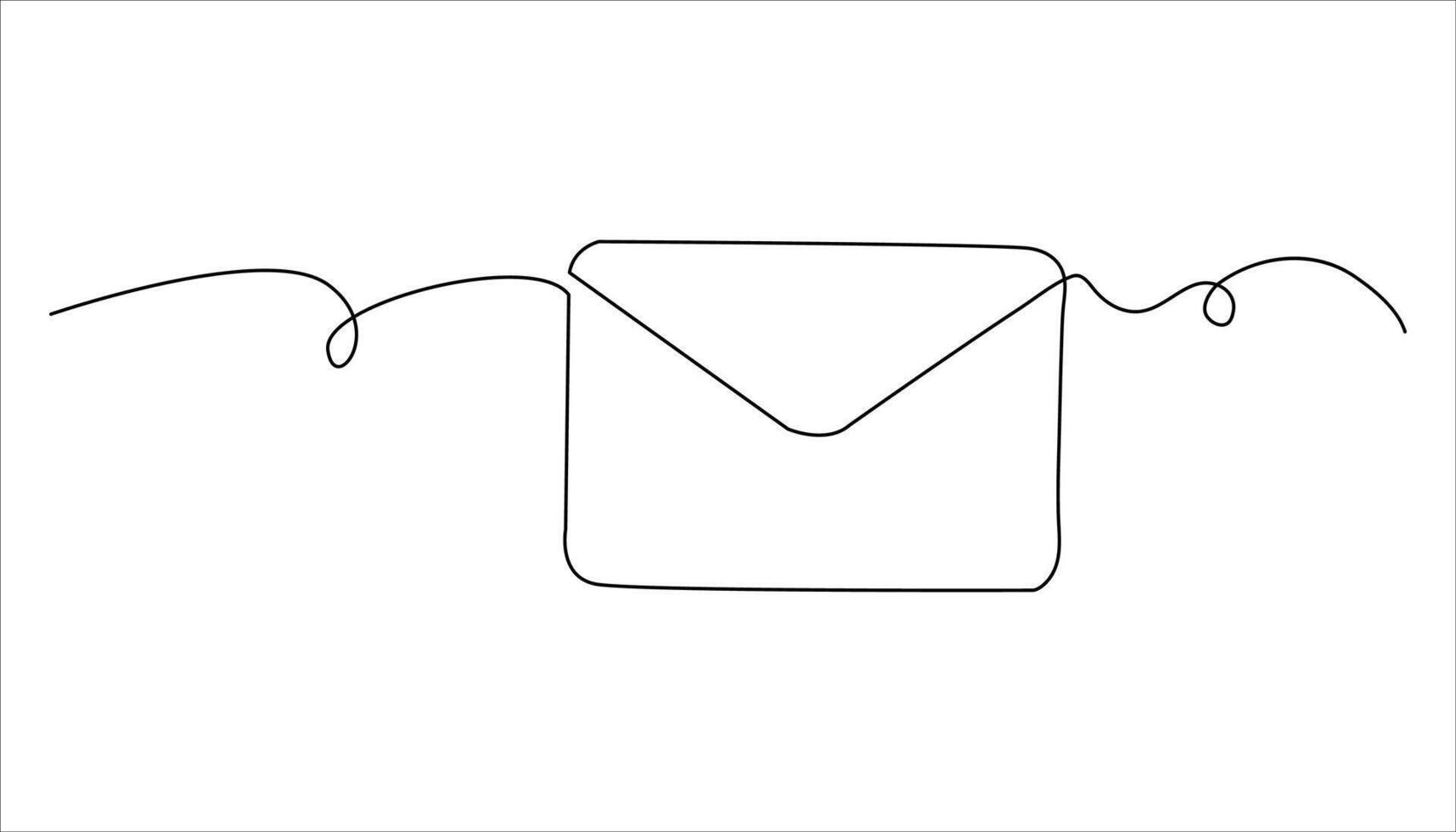Email icon continuous one line drawing vector