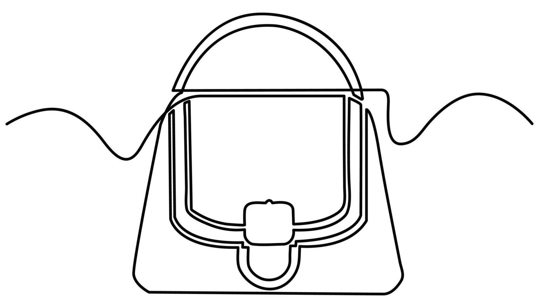 Woman bag continuous one line drawing illustration vector