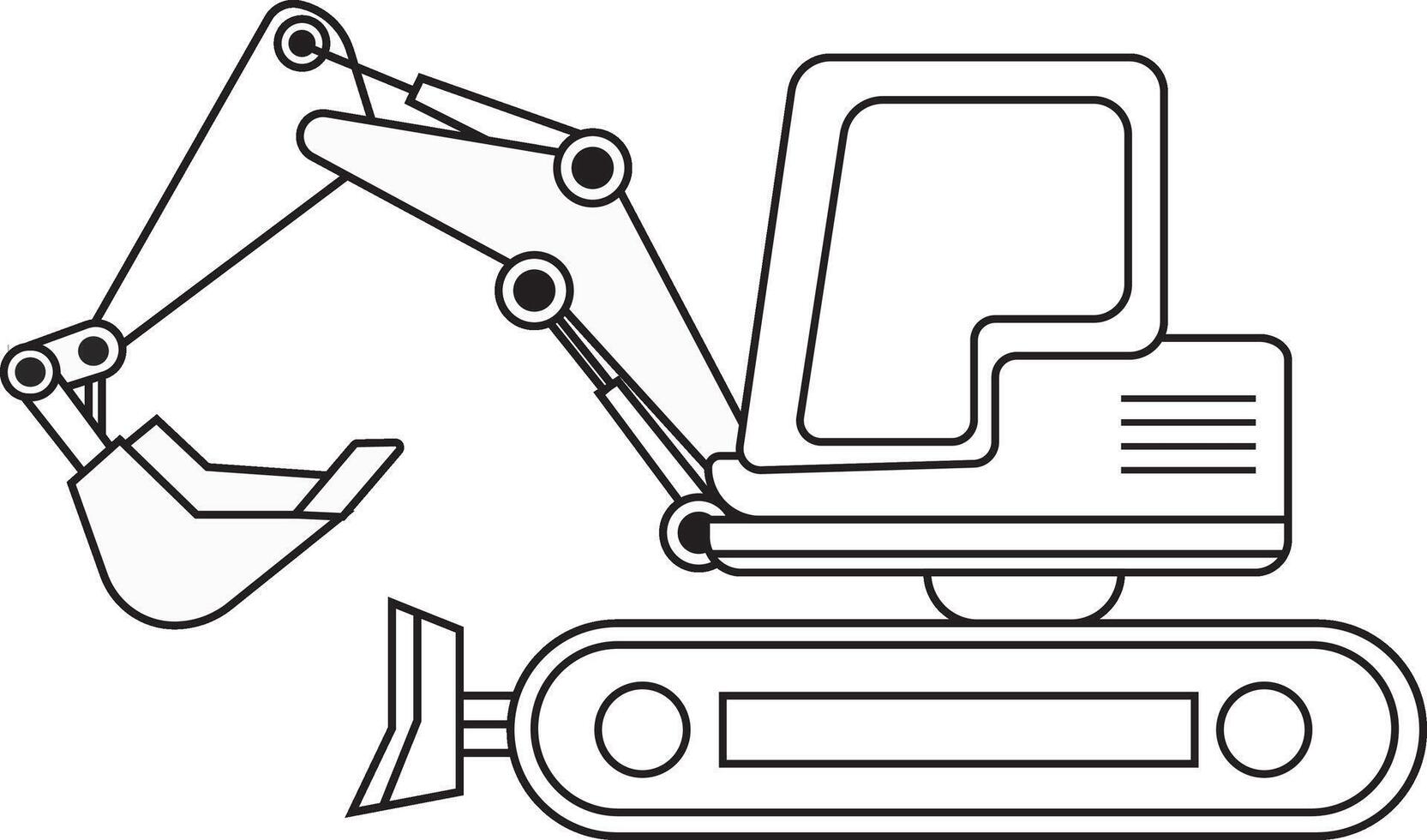 excavator line icon or excavator line design vector