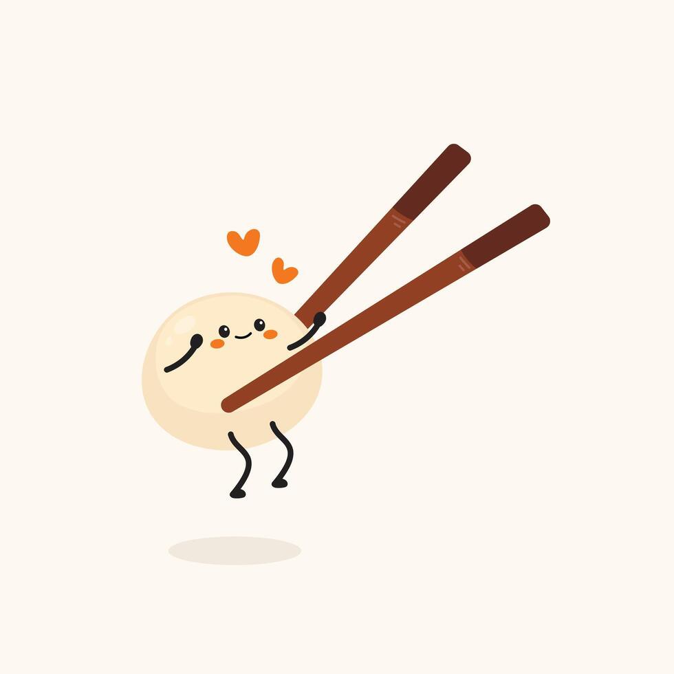 Cute Mochi Character Hand Drawn Illustration vector