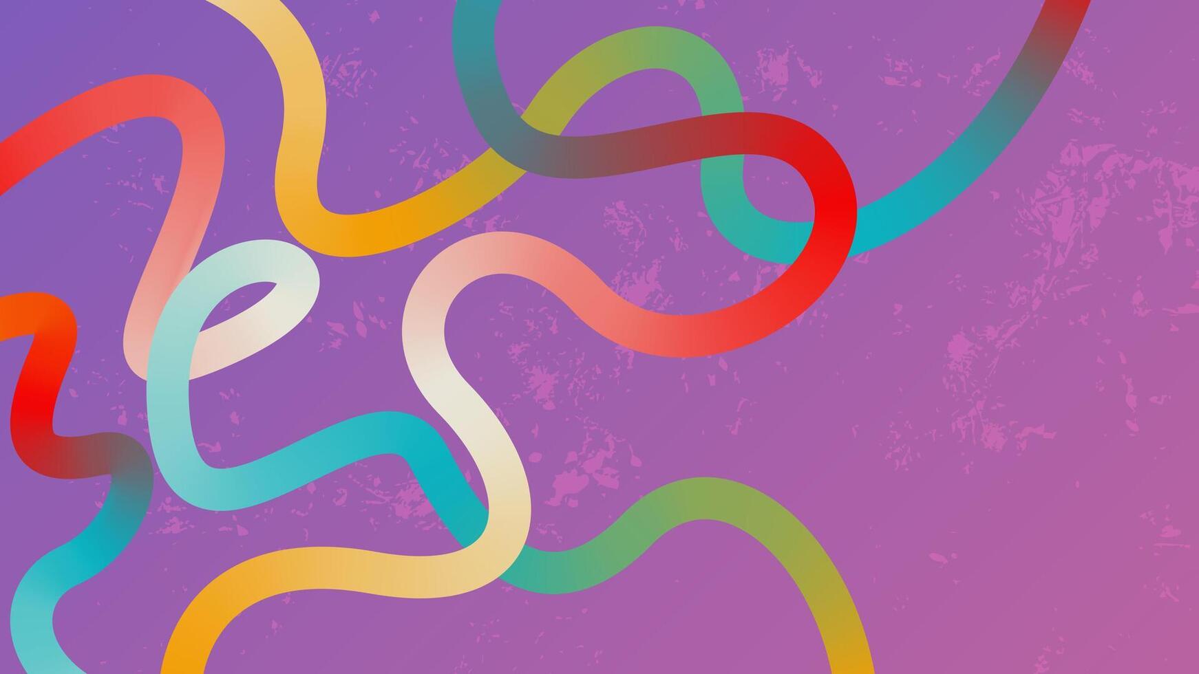 Abstract background with dynamic gradient wavy lines. Geometric pattern with wavy gradient elements on grunge texture vector
