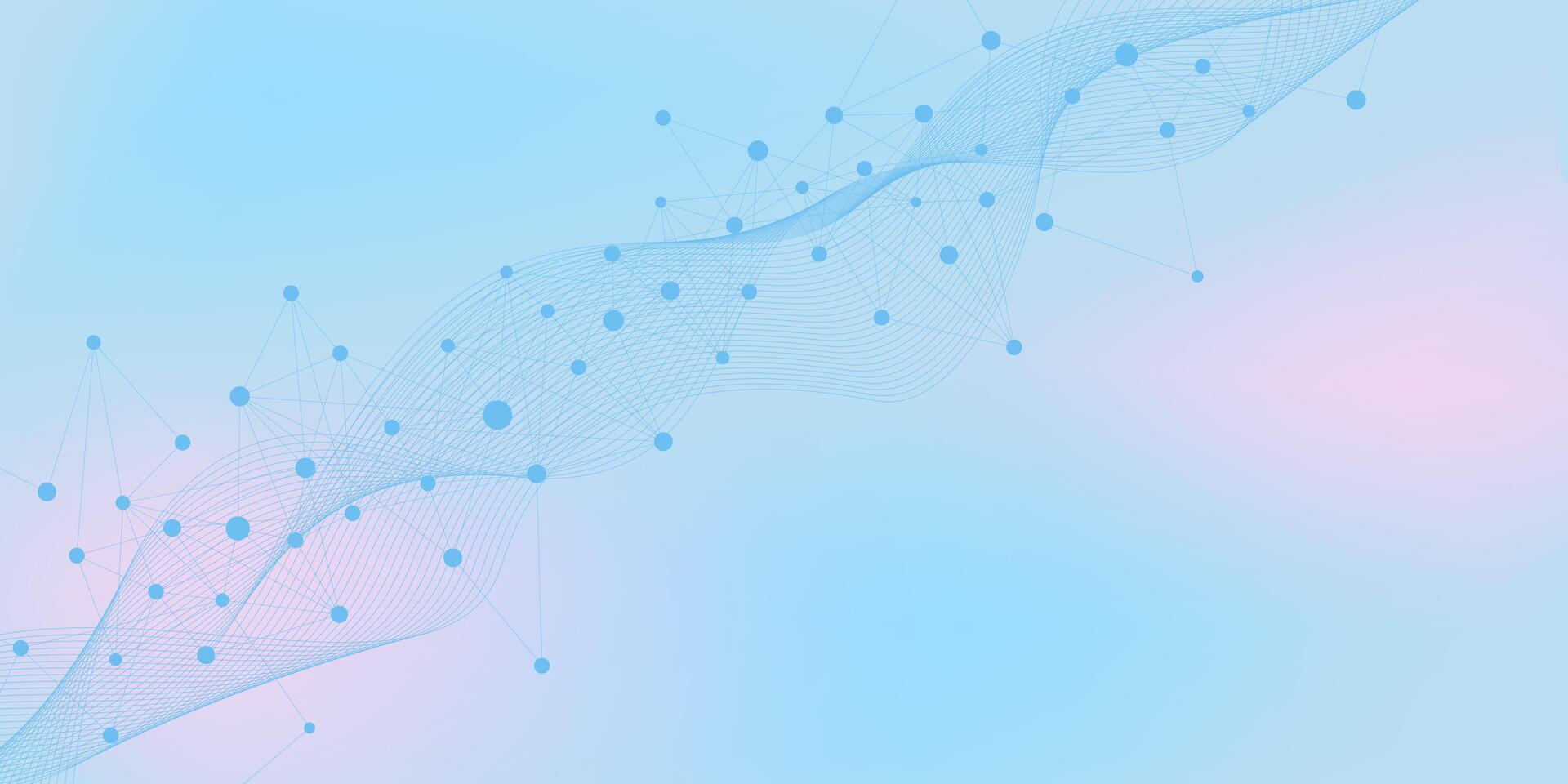 Abstract technology network connection points and lines. Digital technology background big data analysis, genetic engineering, science and technology design vector