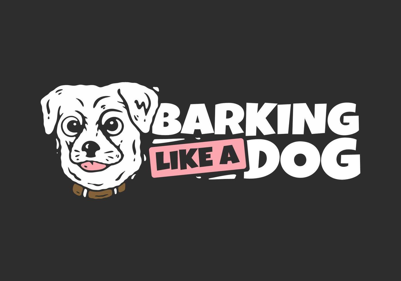 Barking like a dog. Dog head character with hand drawn style illustration vector