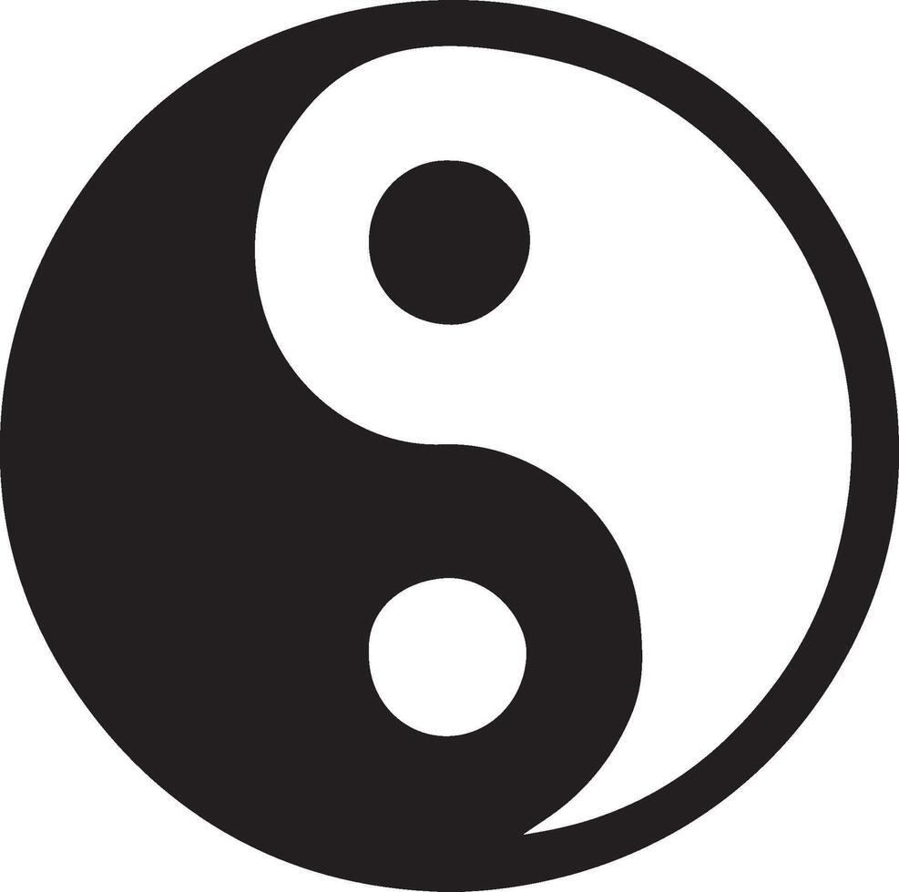 a black and white logo of a yin-yang symbol vector