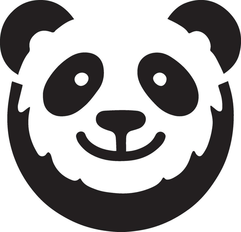 panda head silhouette vector