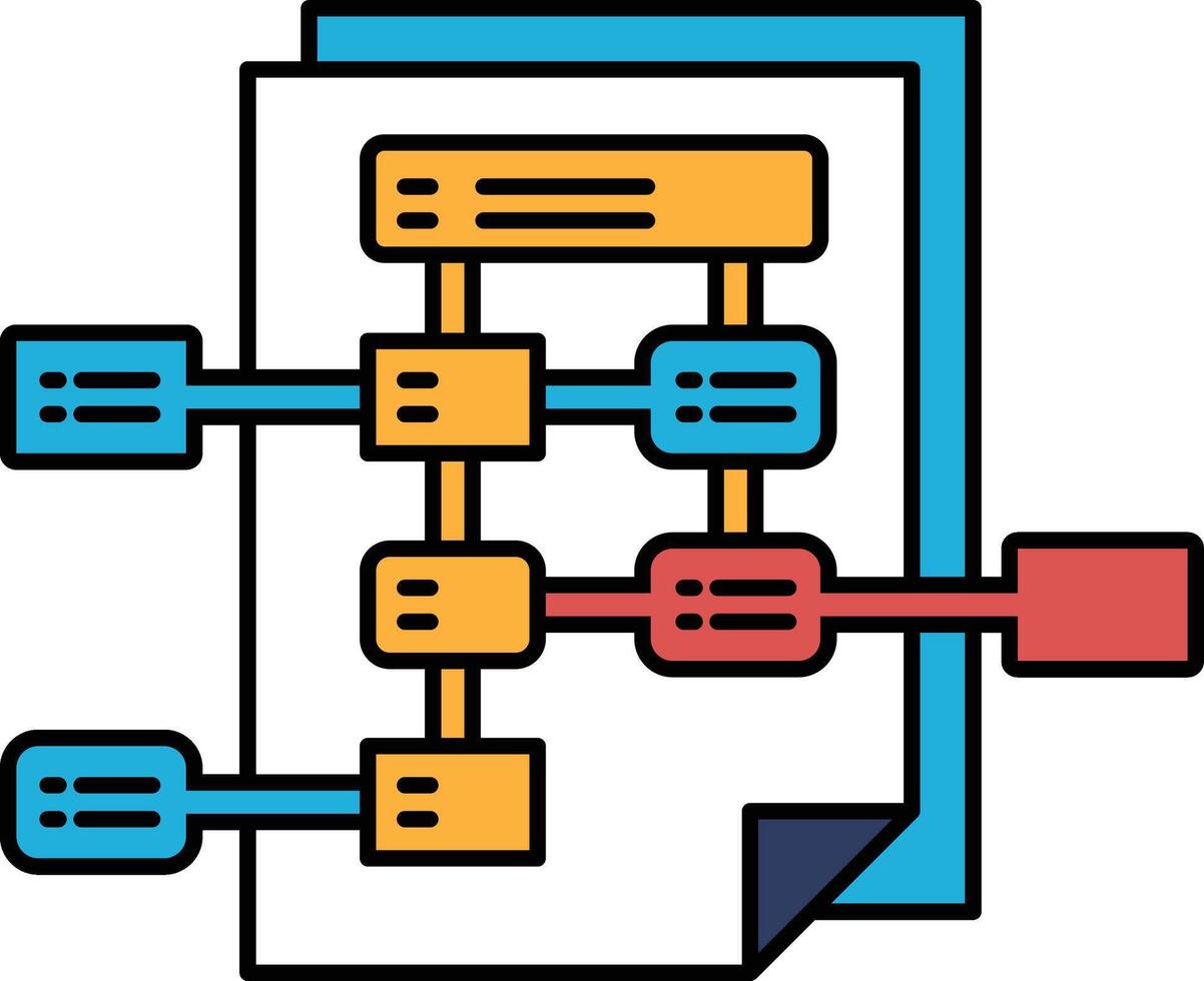 A diagram of a process with a line vector