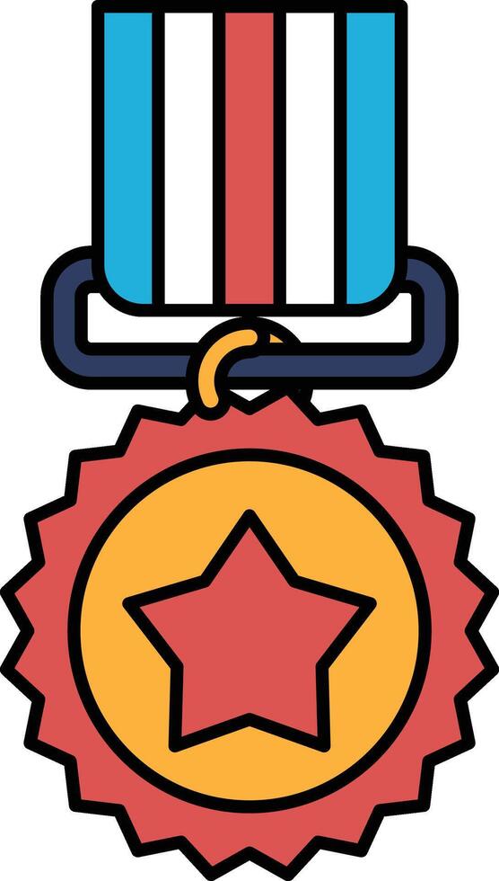 A gold medal with a ribbon vector