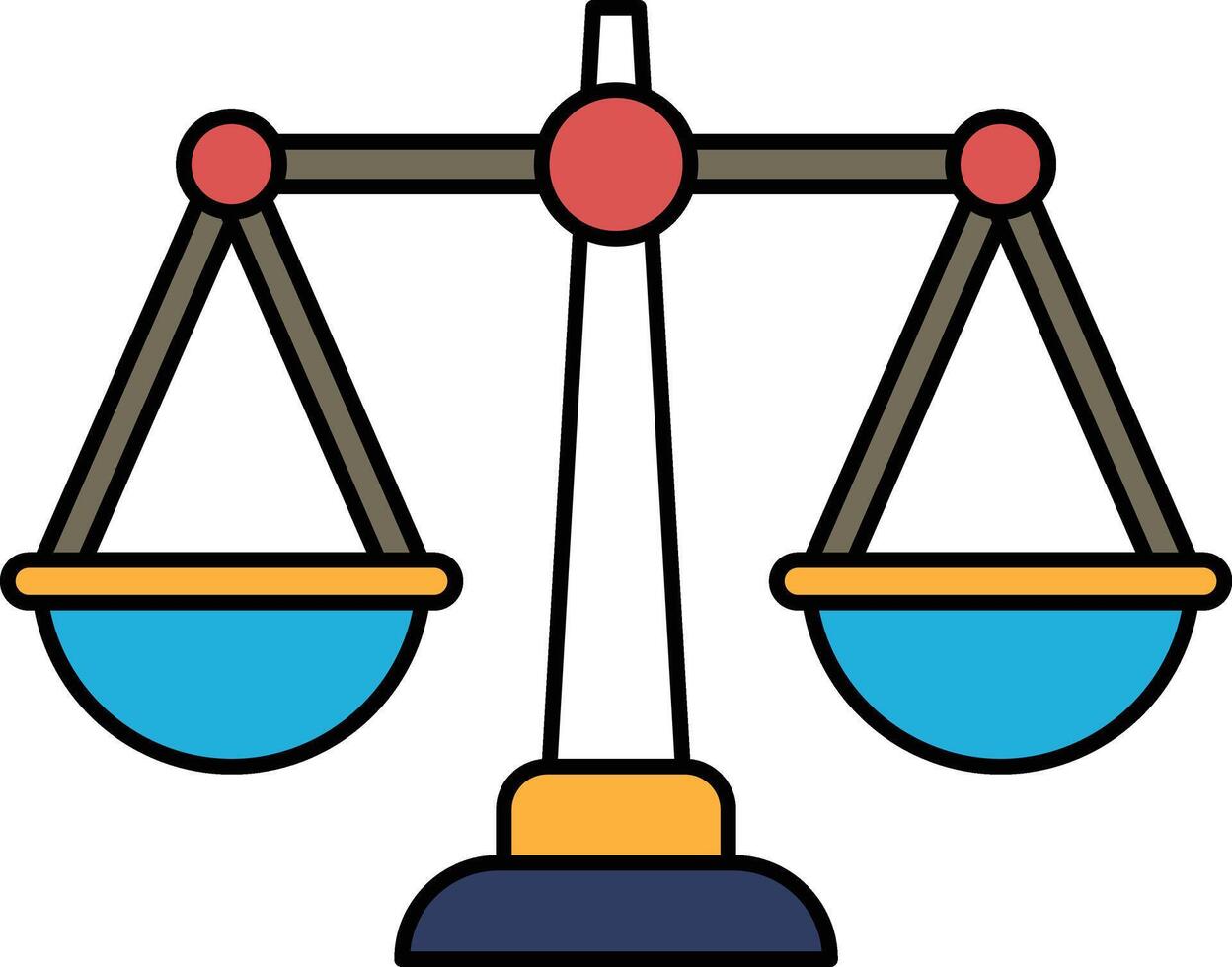 A scale with two weights on each side vector