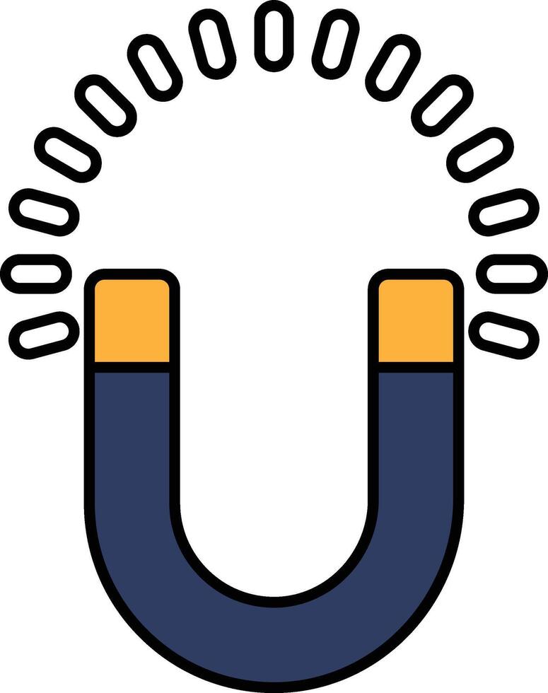 A magnet with a handle The magnet is surrounded by a circle of light vector