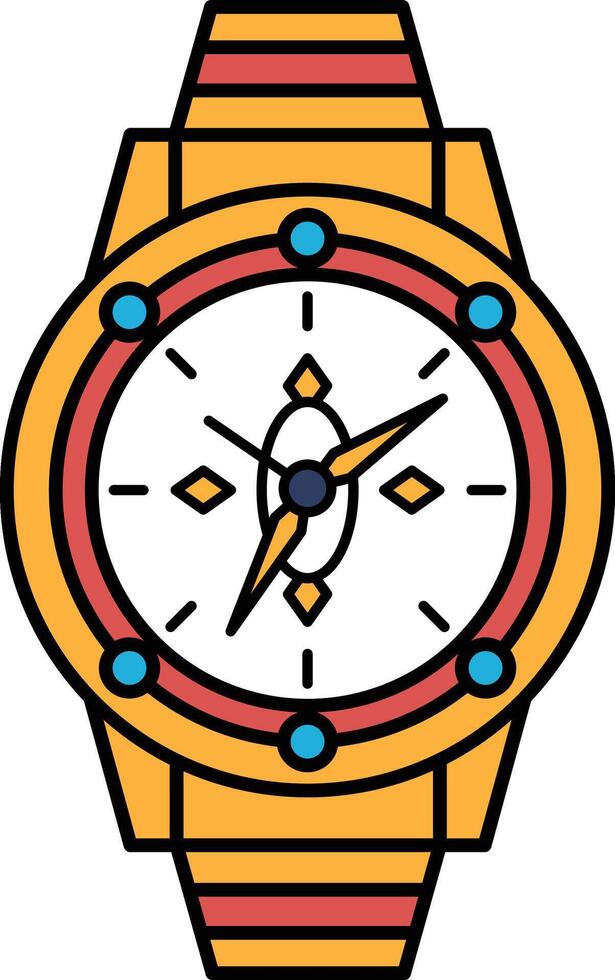 A watch with a face and band vector
