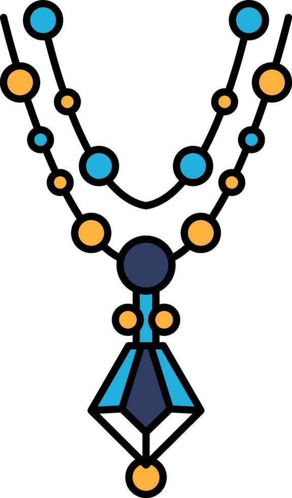 A necklace with beads is displayed vector