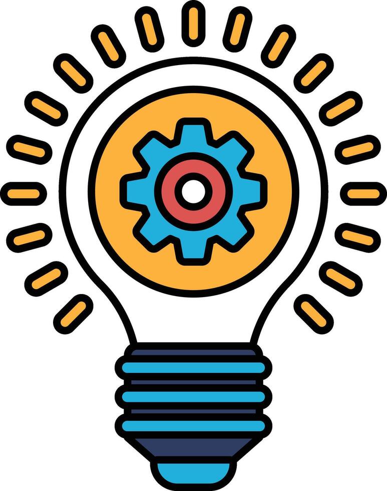 A light bulb with a gear inside of it vector