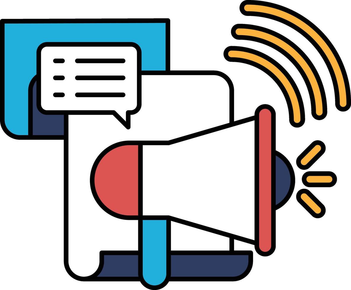 A graphic of a microphone with a cone on top of it vector