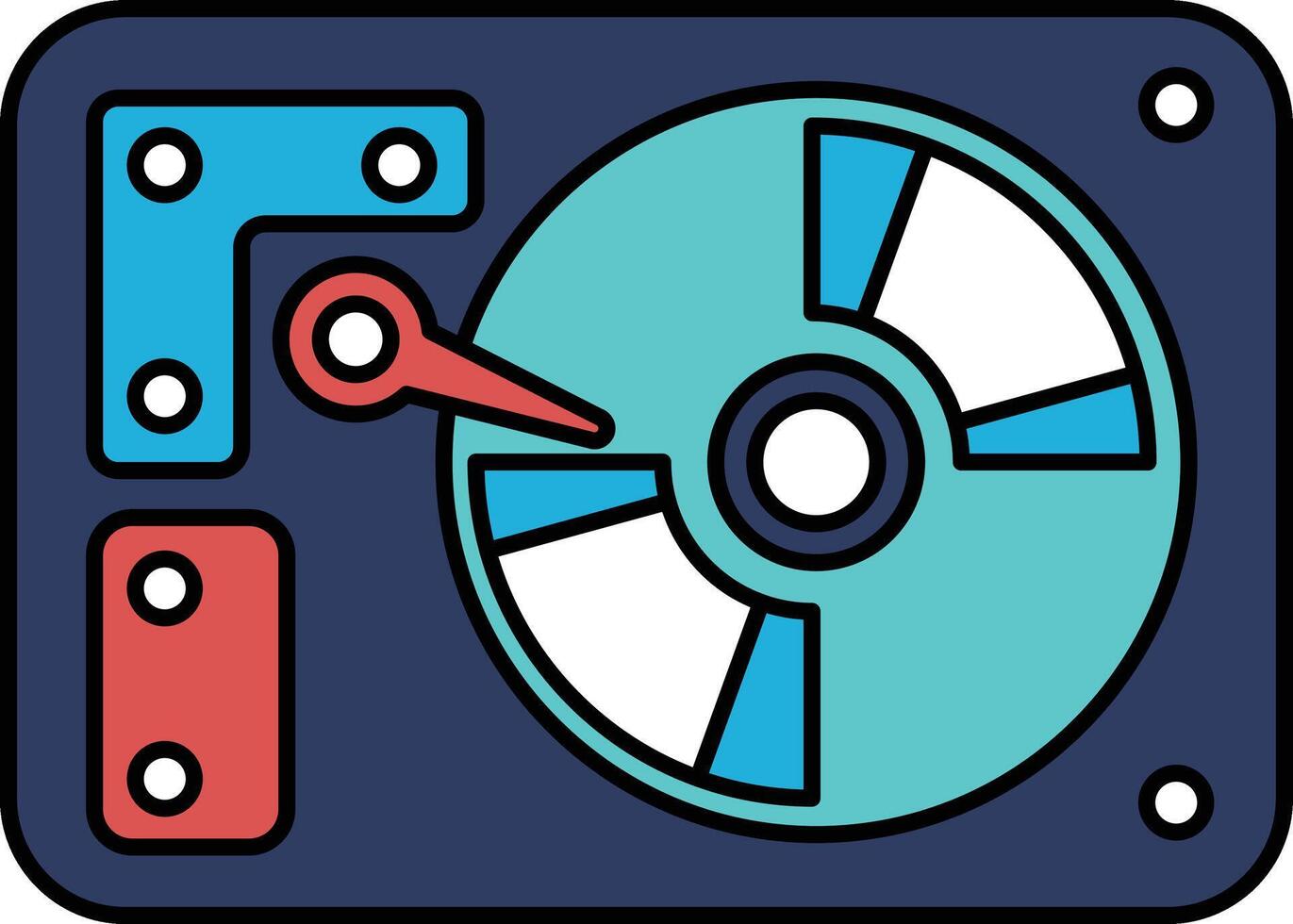 A disk drive with a arrow pointing to the right vector