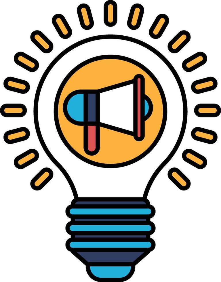 A light bulb with a megaphone on it vector