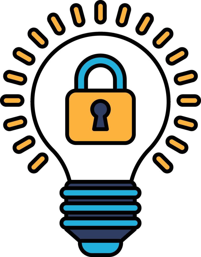 A light bulb with a keyhole on it vector