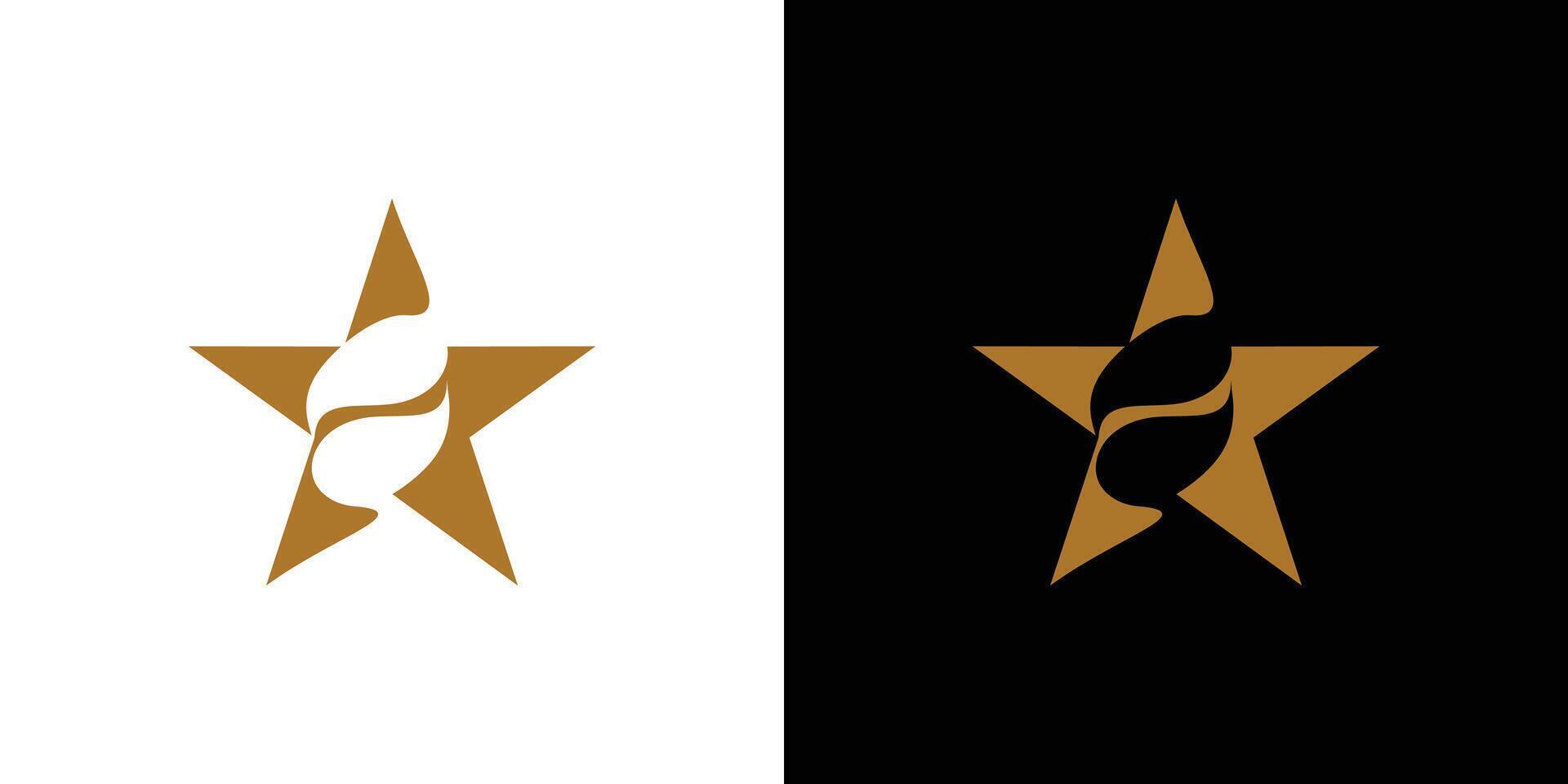Coffee Star logo design is unique and modern vector