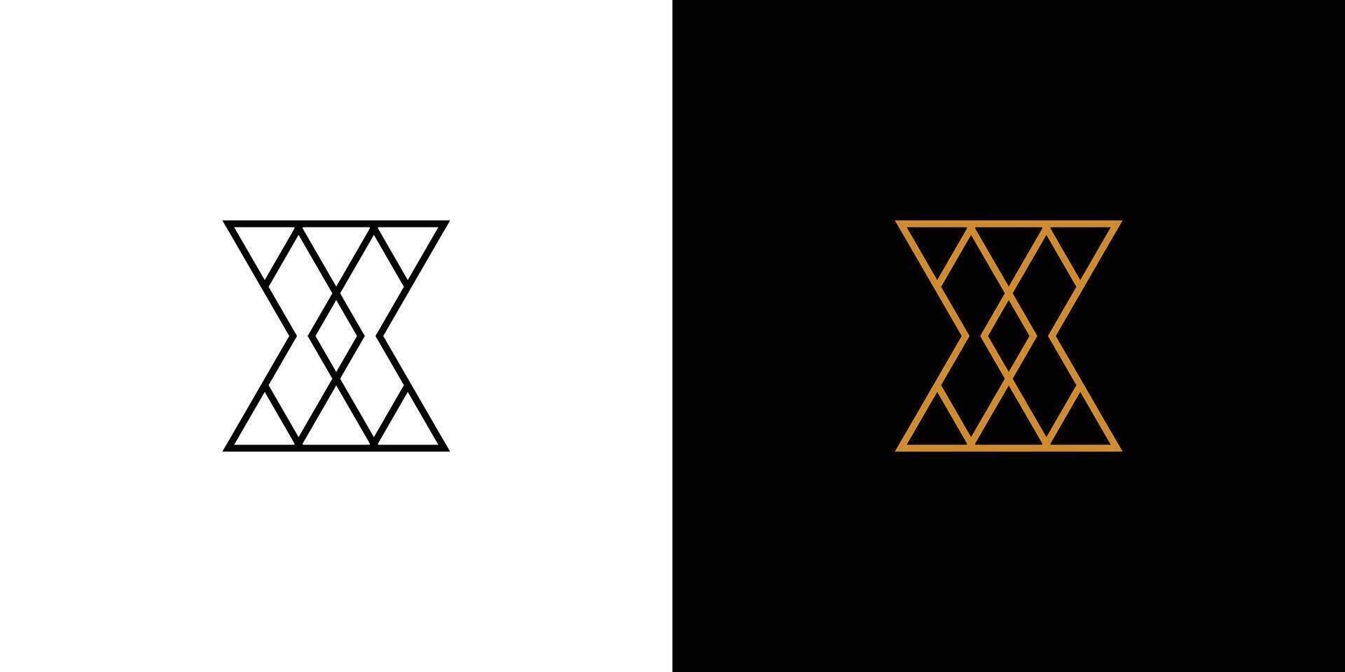 Modern and sophisticated initial X logo design with black accents vector