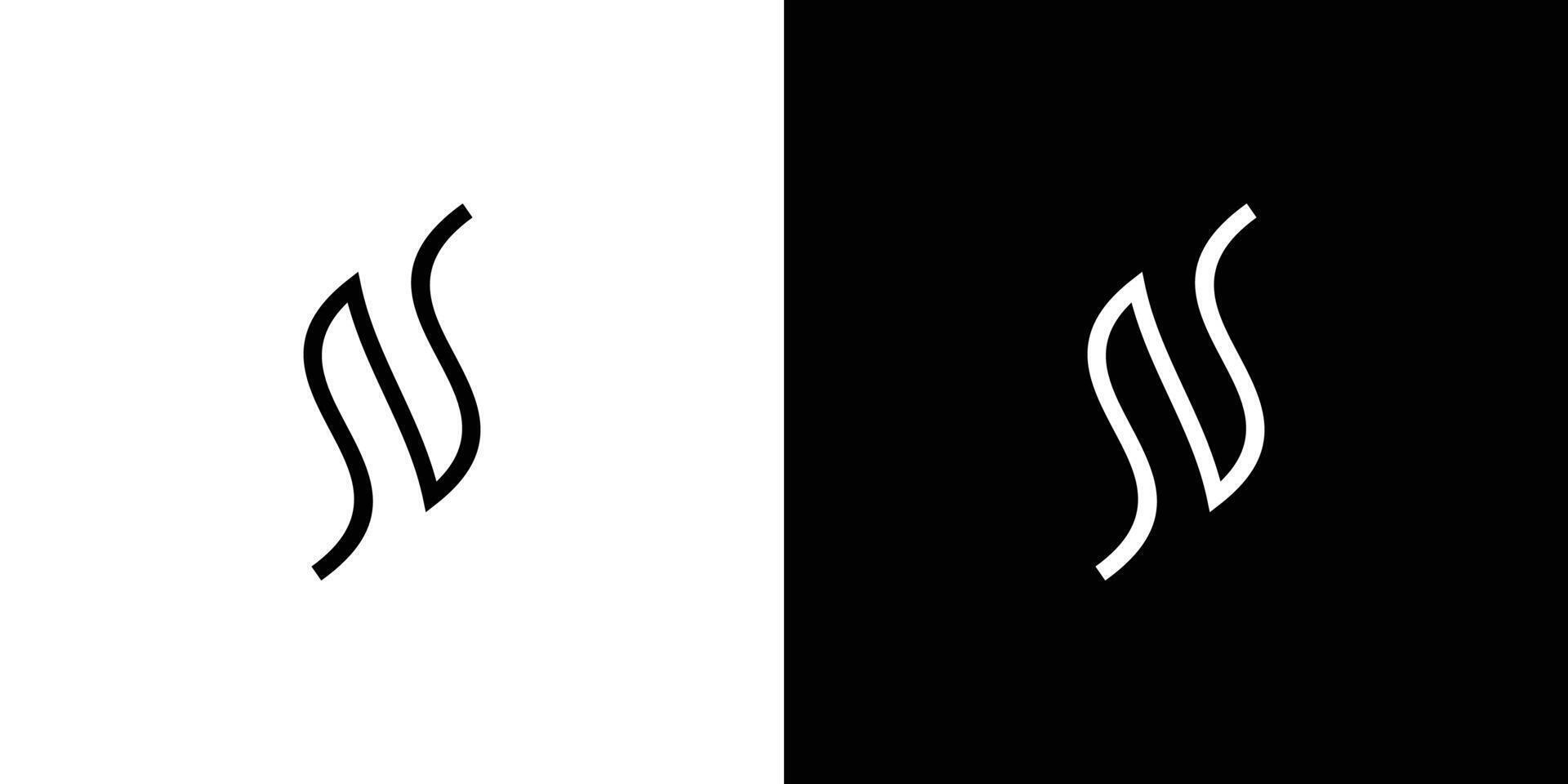 Minimalist Abstract N Line Logo Design in Black and White Contrast vector