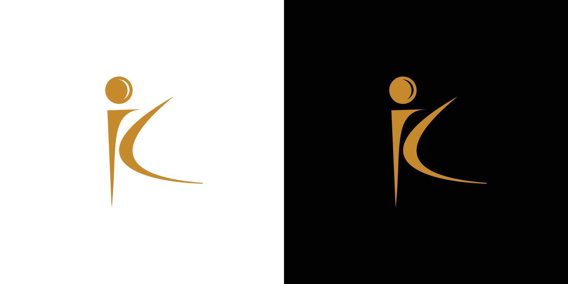 K Golf logo design is luxurious and elegant vector