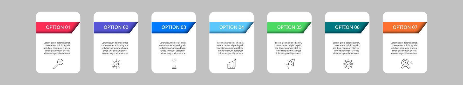 Infographic design business template with icons and 7 options or steps... vector