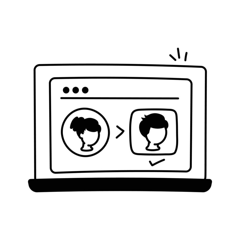 Icon symbolizing editing or customizing user profiles on a platform vector