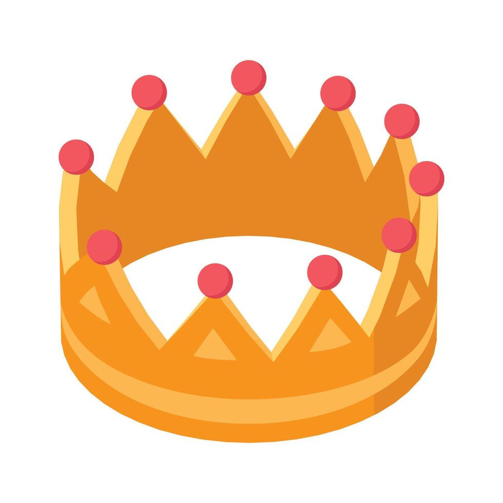 Icon of elegant golden crown symbolizing royalty, luxury, or leadership. vector