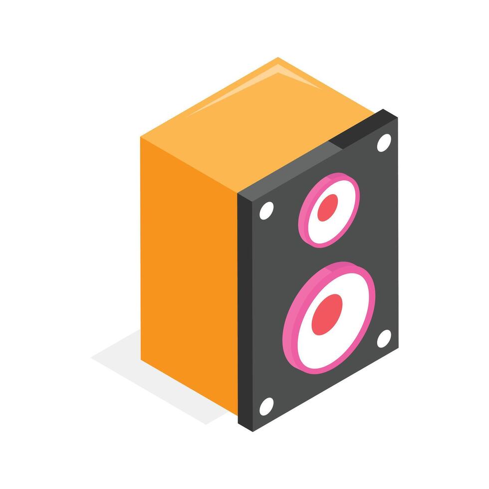 Vibrant speaker icon for music, parties, and events. vector